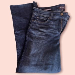 NYDJ Jenna straight ankle raw hem jeans.